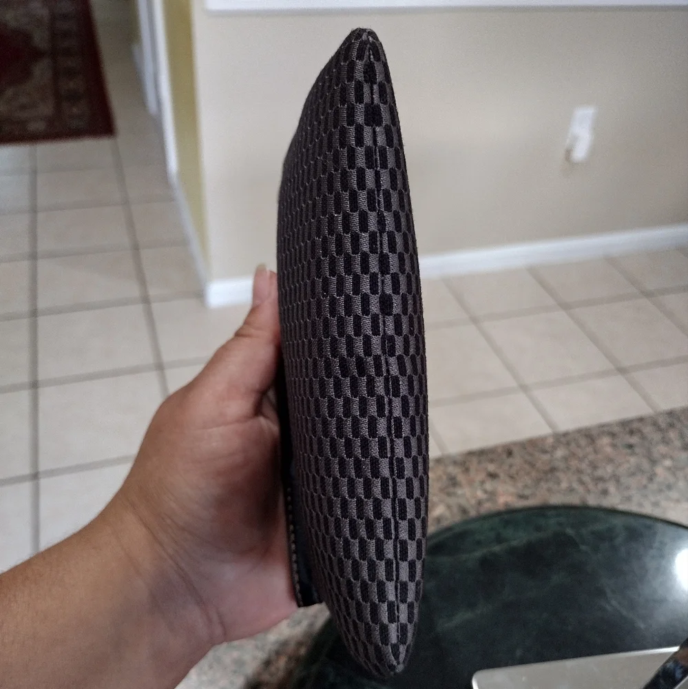 Black and gray checkered Coach Wristlet